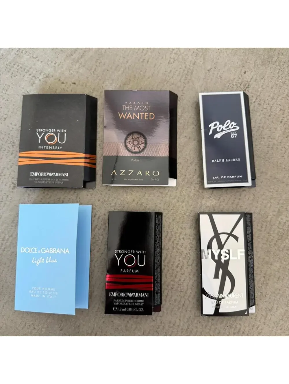 Mixed Designer Fragrance Samples for Men Minis Set of 6